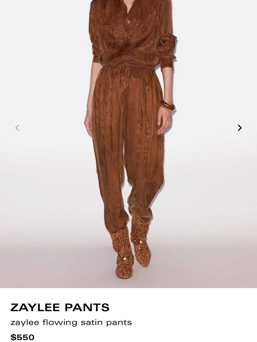 Isabel Marant Zaylee Satin Joggers - Brown
